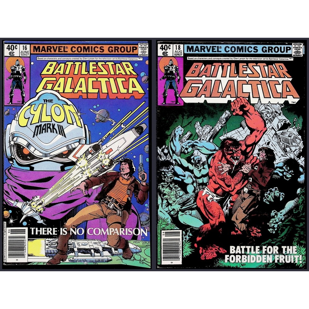 Battlestar Galactica 2X Comic Lot #16 18 Newsstand Marvel Cylon Starbuck Larson
